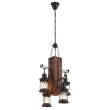 Debra Pine Wood 4-Light Pendant Light